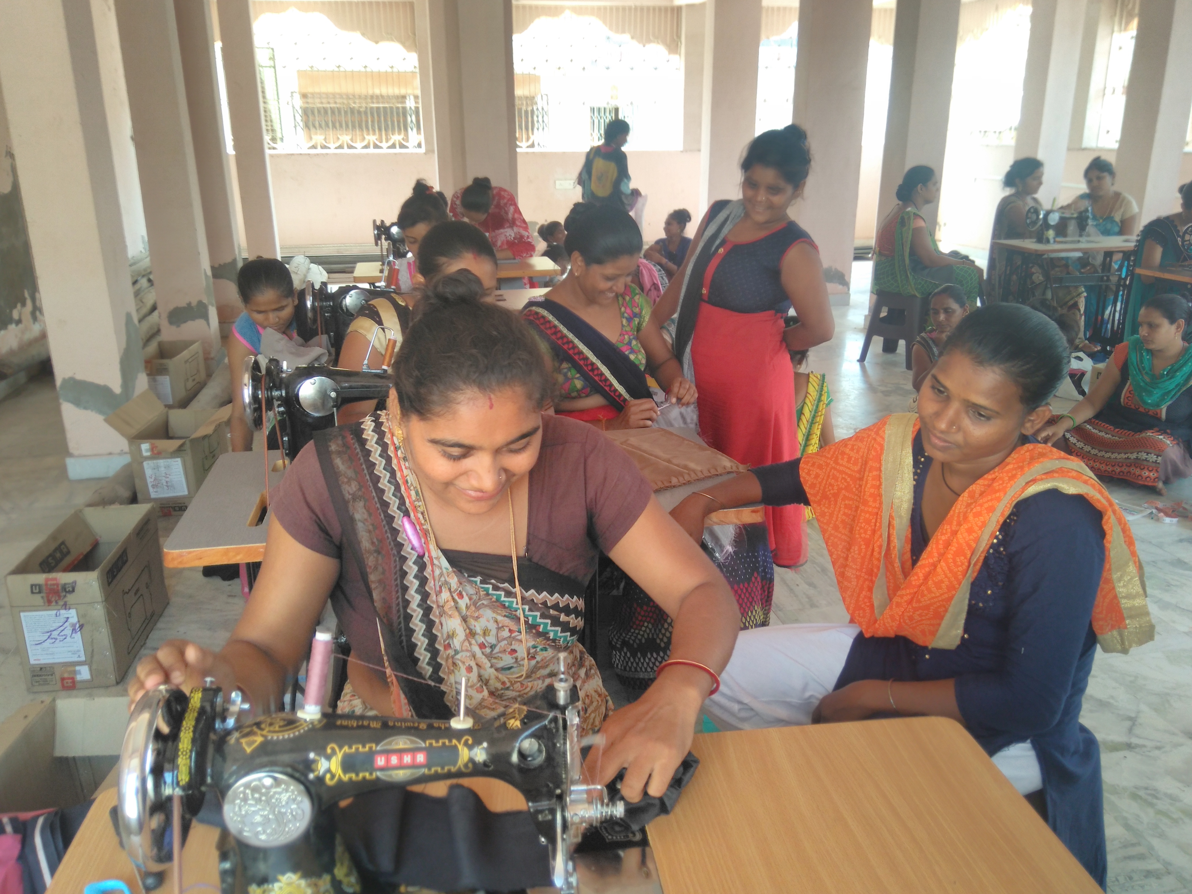 Women participating in one of the Desai Foundation’s stitching programs