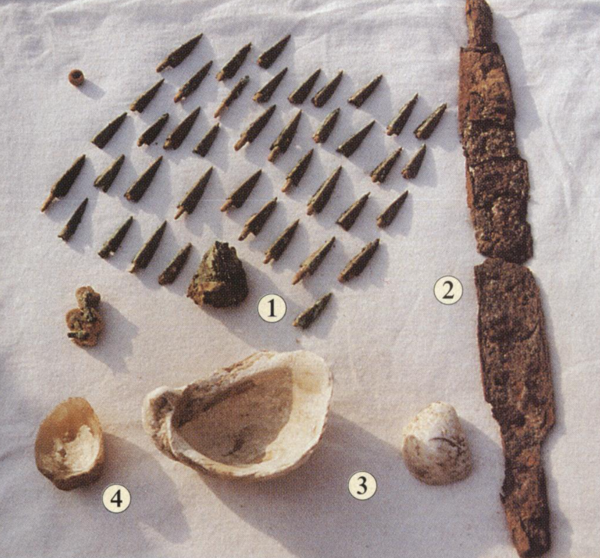 Arrowheads and a dagger