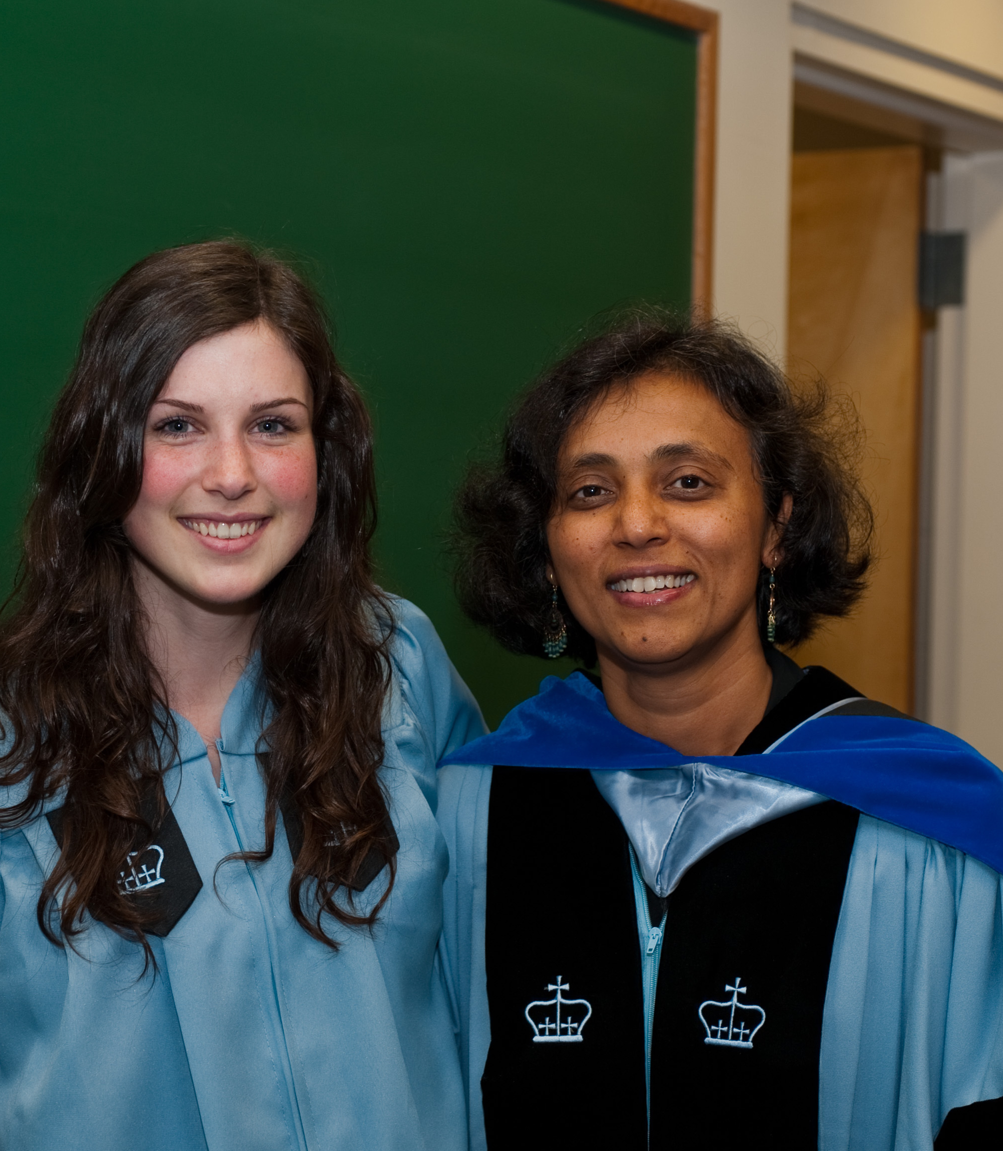 Kara at her Barnard graduation with Mukherjee.